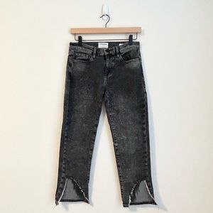 FRAME Le Garcon Crop Jeans Straight Leg Faded Black, Size 25